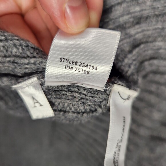 ANN TAYLOR LOFT 254194 Gray Cable Knit Wool Blend Pullover Sweater SIZE S - Picture 12 of 12